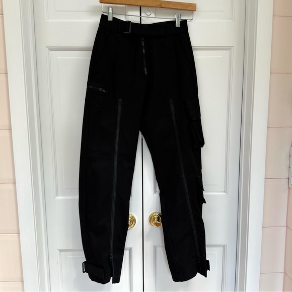 Danielle Guizio Zippered Cargo Black Pants - Picture 14 of 16